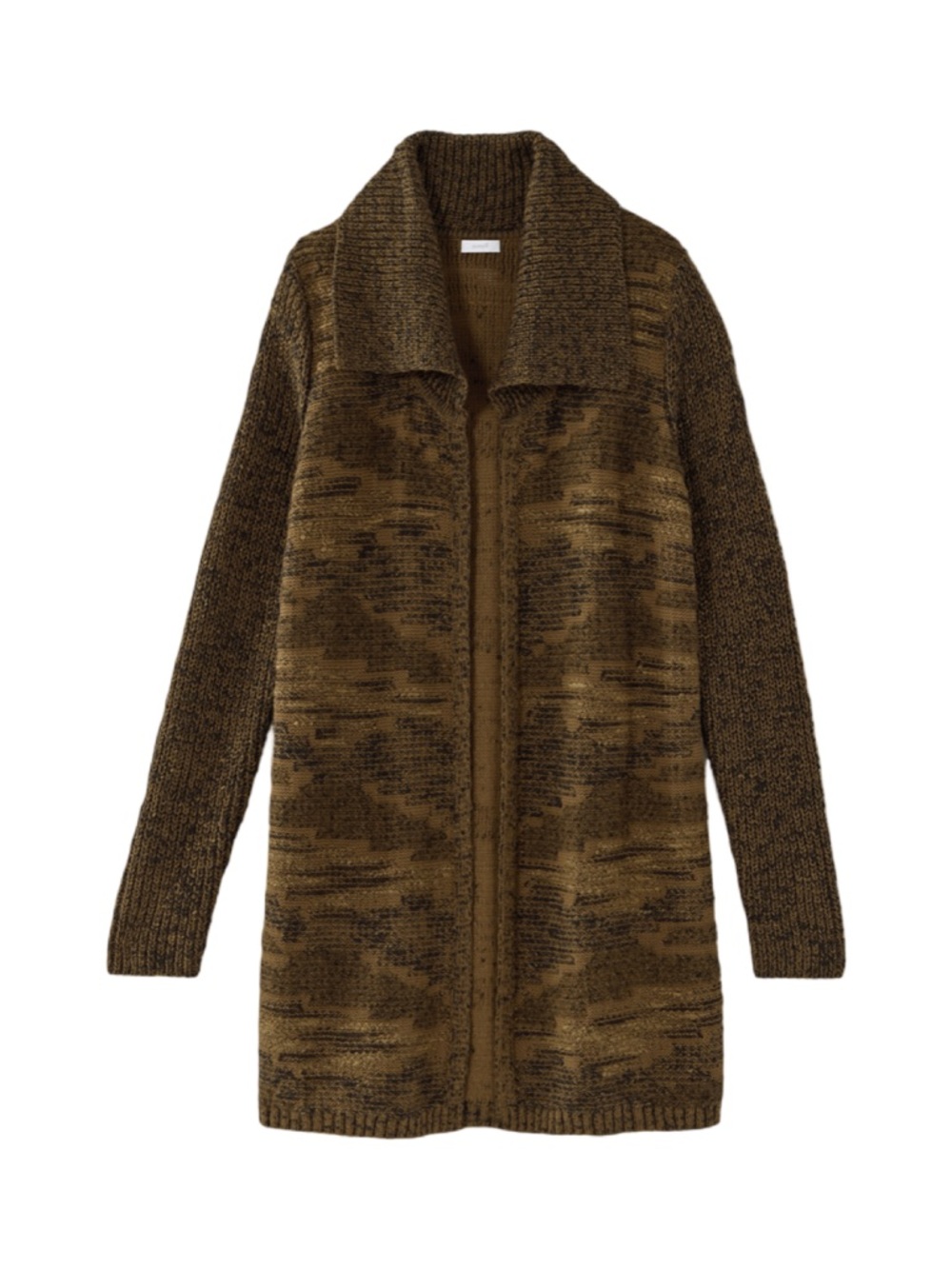 PureJill by J. Jill Open Front Rib Textured Intarsia Cardigan Sweater NWT Size L